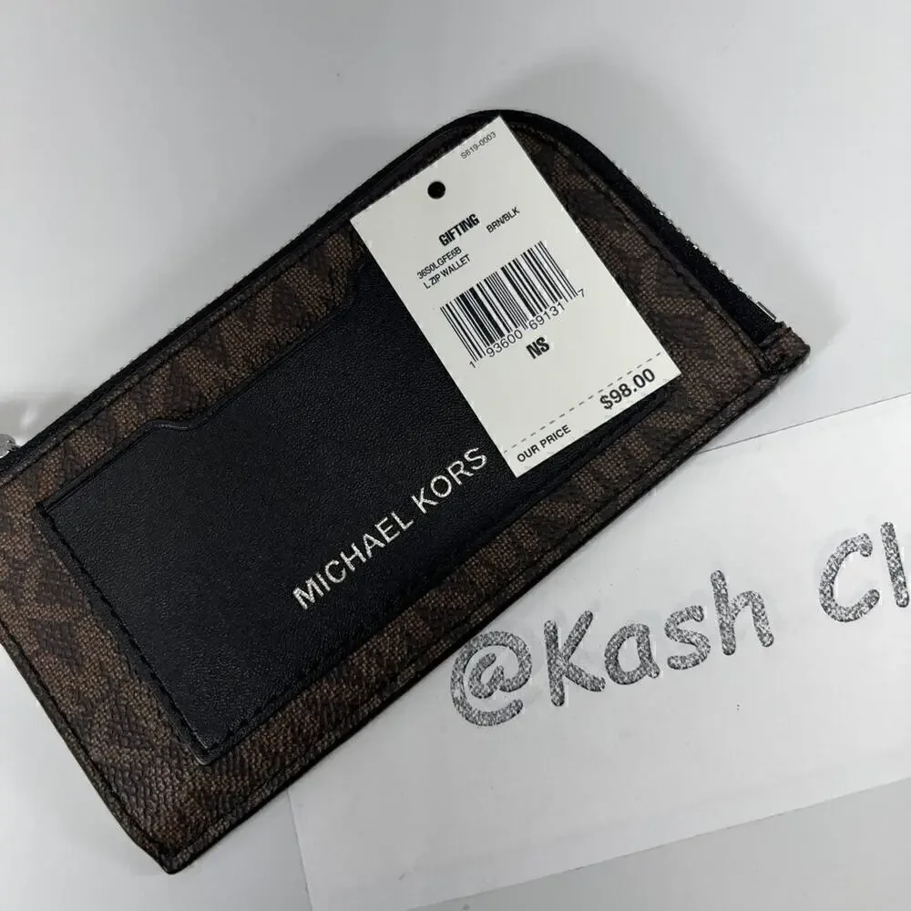 Michael Kors Mens Cooper Logo Zip-Around Wallet brown black - Picture 4 of 4